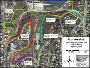 Initial map showing inventory areas prepared by Midwest GeoInfo.